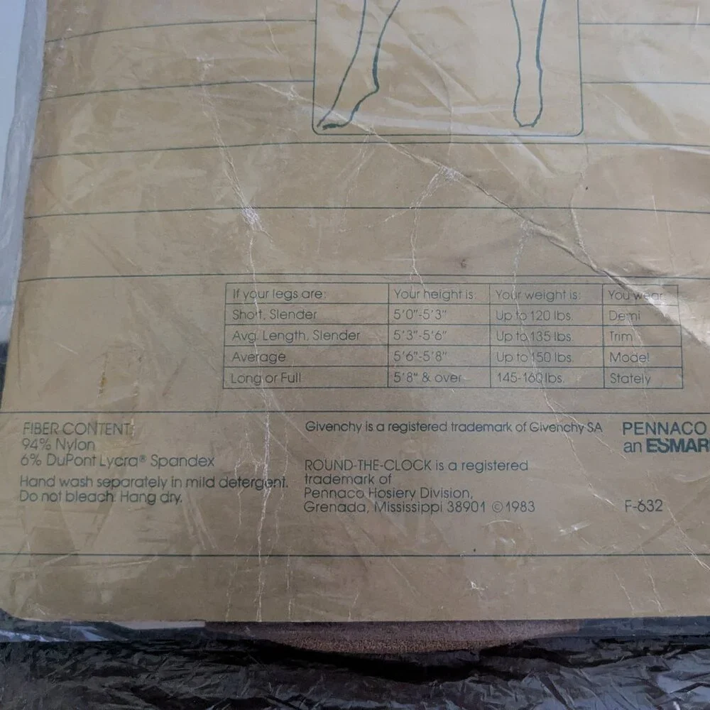 Givenchy Ultra Sheer Pantyhose Style 507 Le Beige Bare Stateley Fits 5'8
